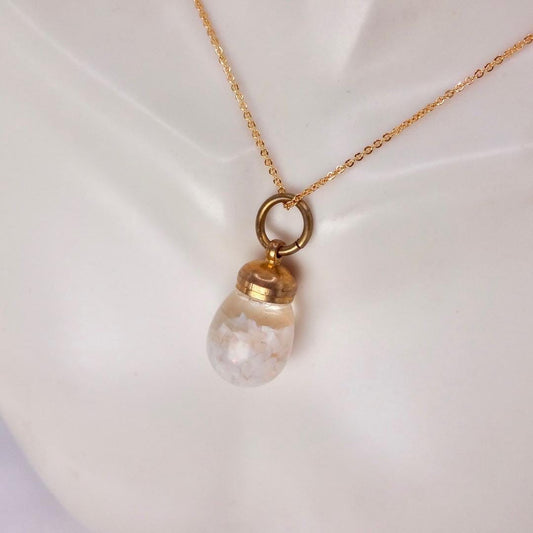 Vintage White Floating Opal Choker Gold Filled Chain Necklace Choker