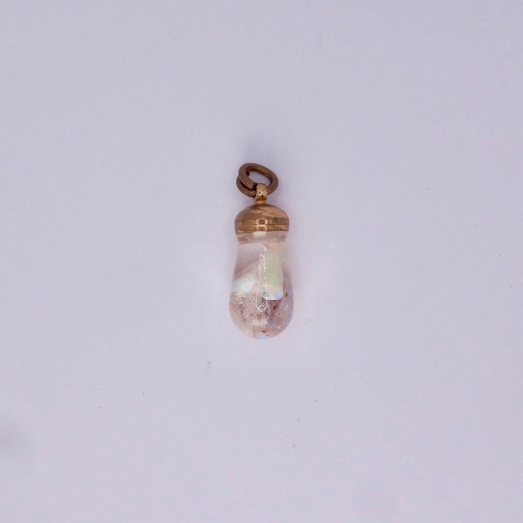 Vintage White Floating Opal Choker Gold Filled Chain Necklace Choker