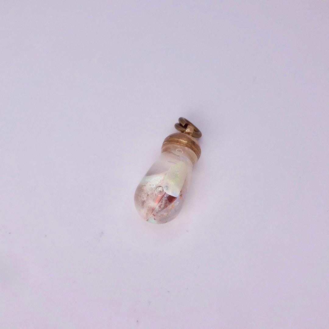 Vintage White Floating Opal Choker Gold Filled Chain Necklace Choker