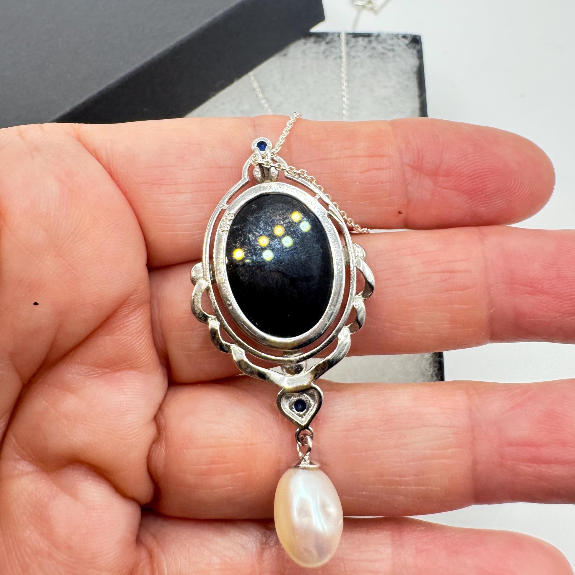 Vintage Rose Flower Cameo Yellow Golden 925 Sterling Silver Necklace Choker