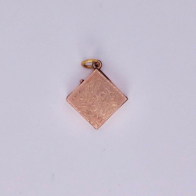 Vintage Locket Choker Golden Filled Deco Etched Necklace