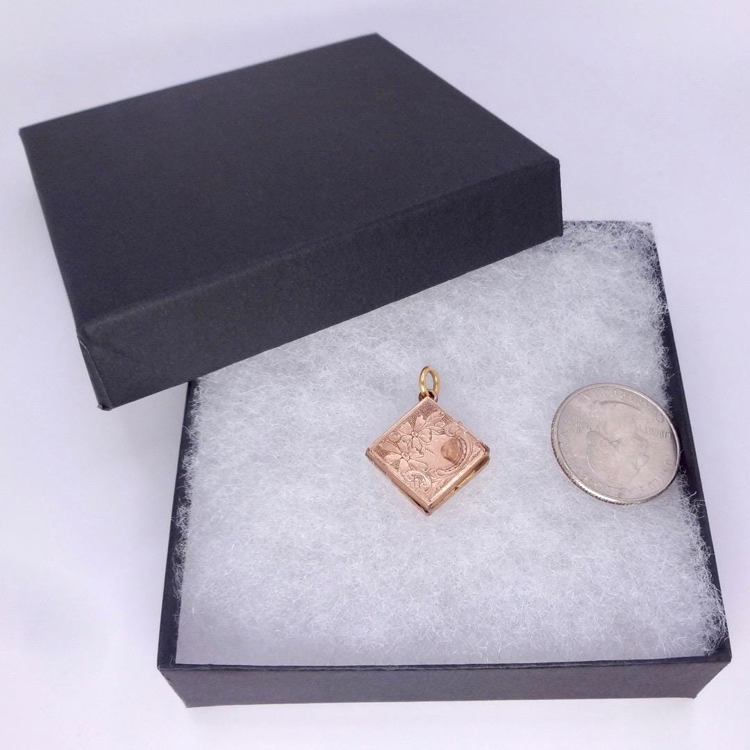 Vintage Locket Choker Golden Filled Deco Etched Necklace