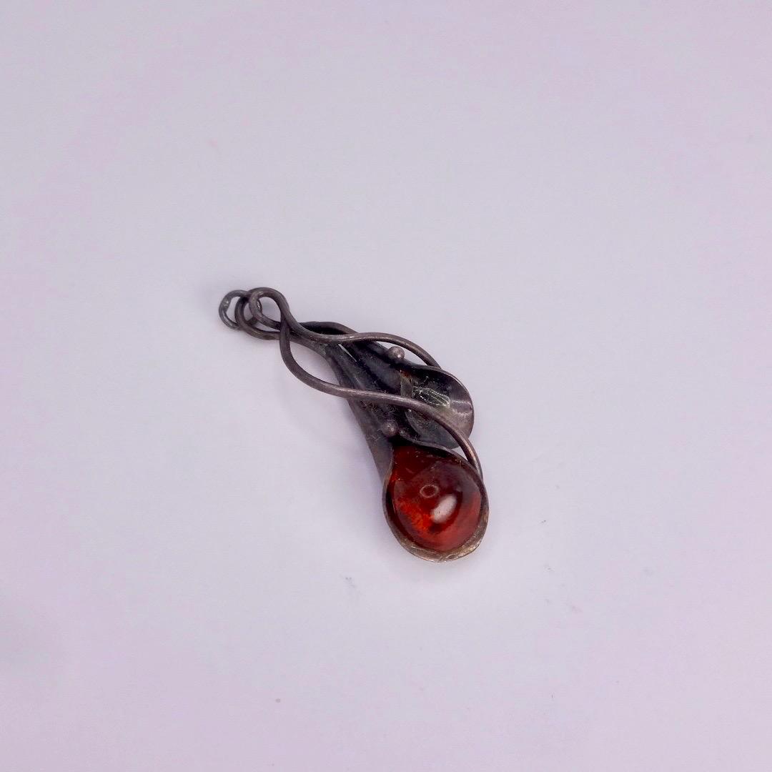 Vintage Baltic Resin 925 Sterling Silver necklace