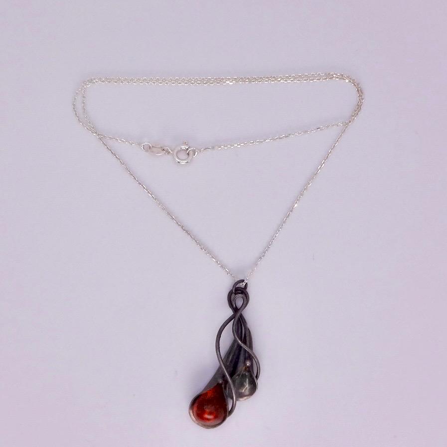 Vintage Baltic Resin 925 Sterling Silver necklace