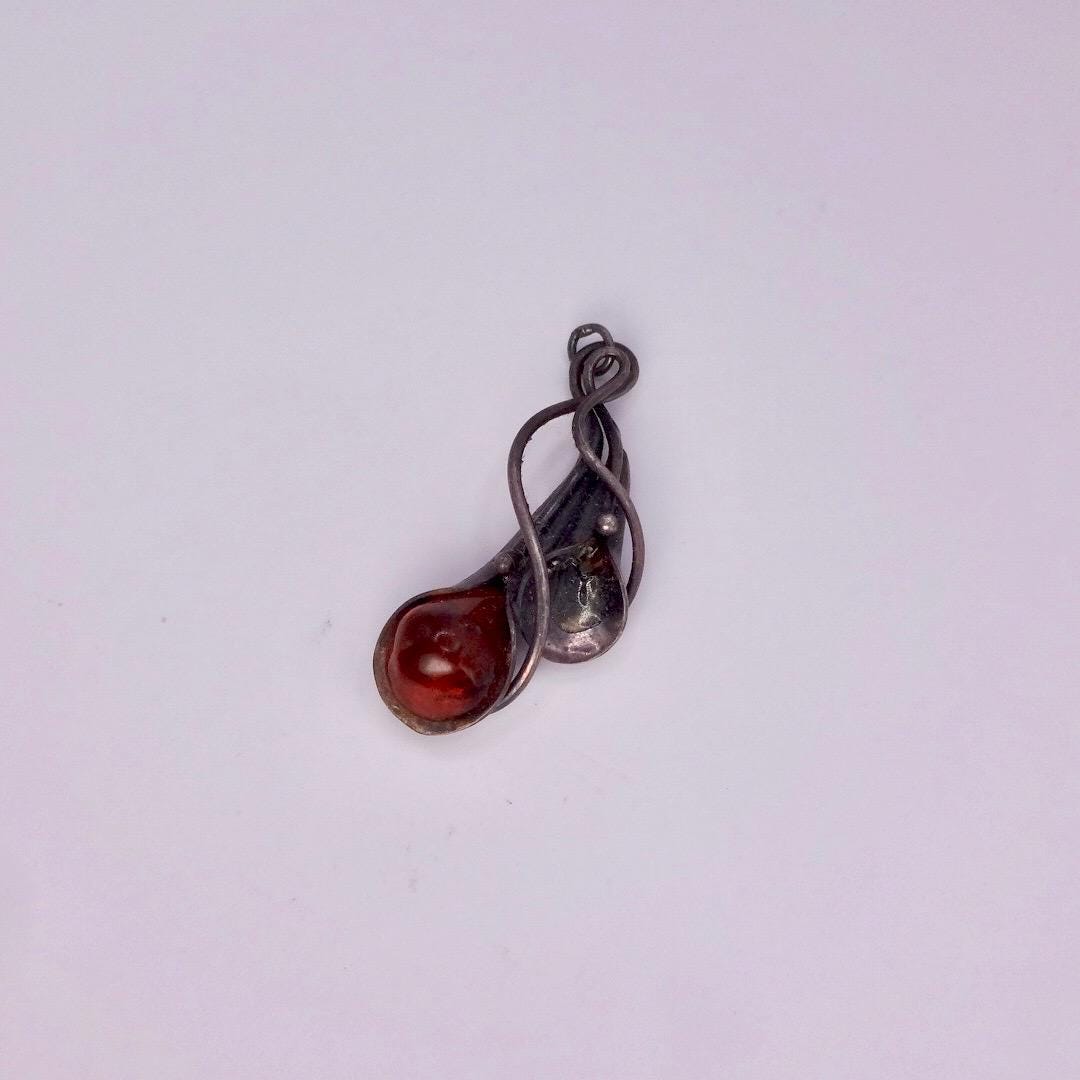 Vintage Baltic Resin 925 Sterling Silver necklace