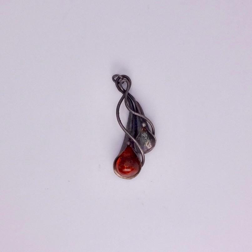 Vintage Baltic Resin 925 Sterling Silver necklace