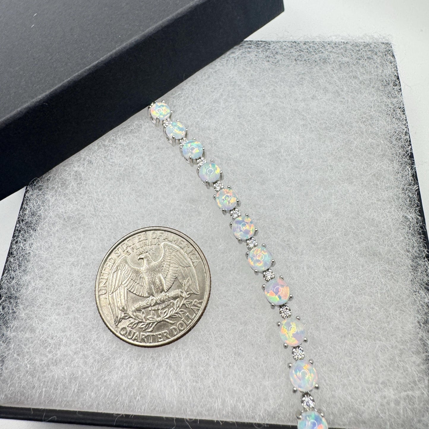 Vintage White Fire Opal Bracelet 925 Sterling Silver