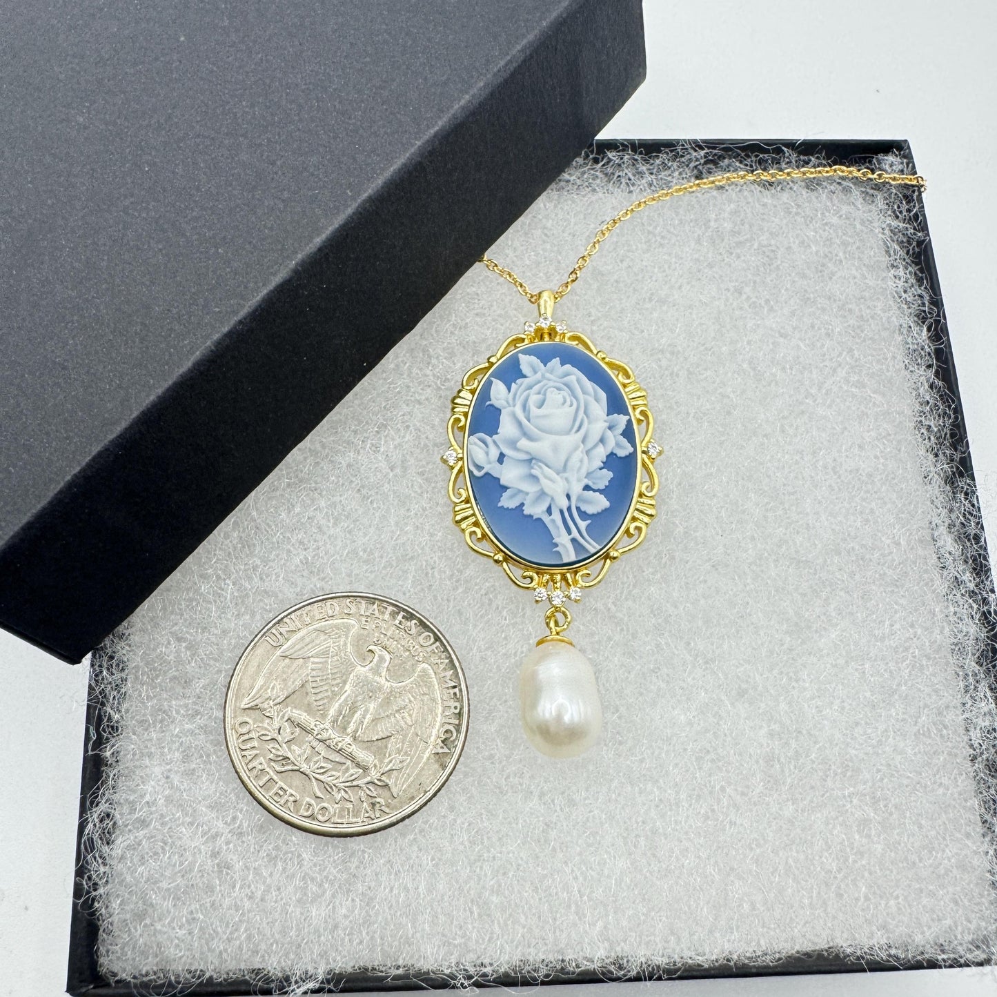Vintage Rose Flower Cameo Yellow Golden 925 Sterling Silver Necklace Choker