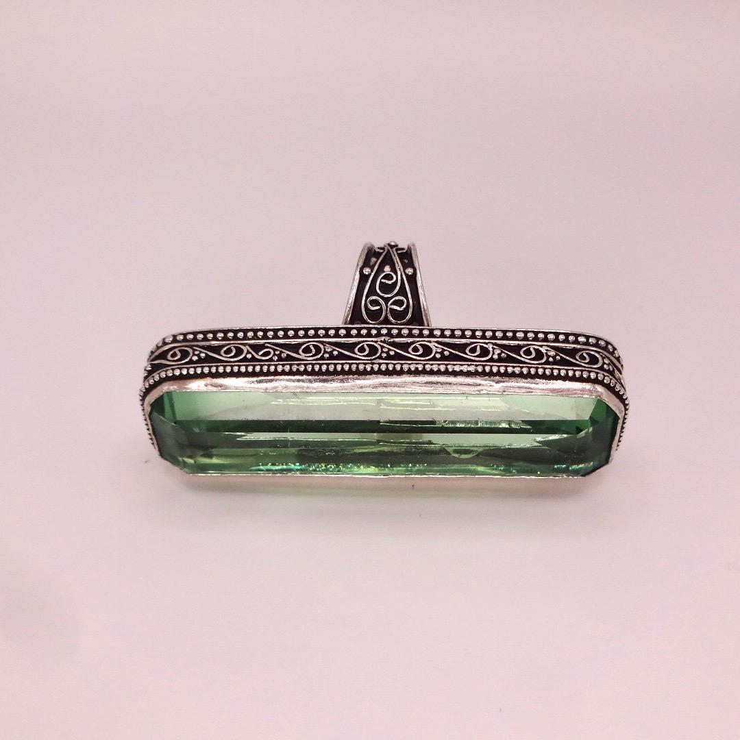 Vintage Green Antique Glass Cocktail Statement Ring