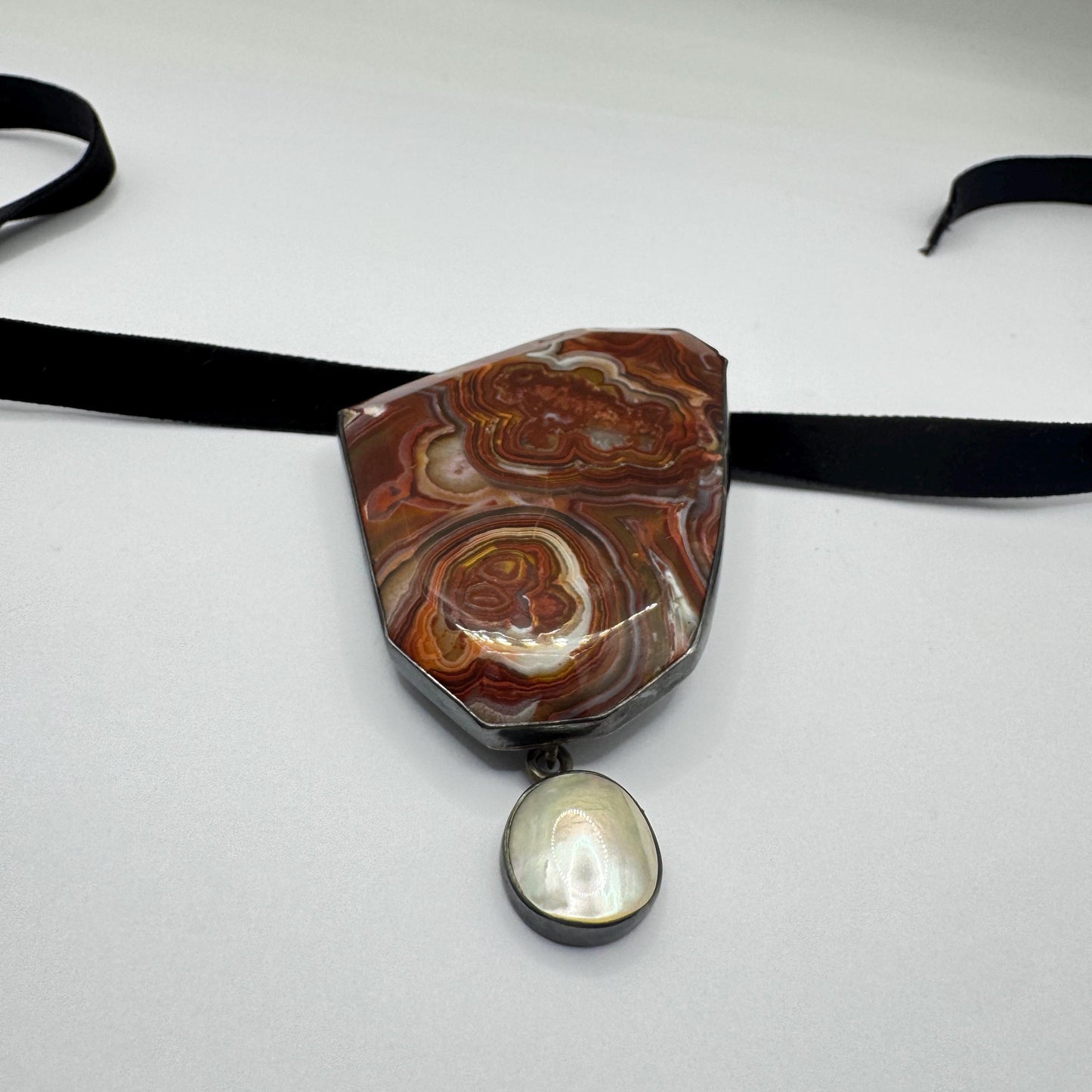 Vintage Red Agate 925 Sterling Silver Brooch Pin Pendant