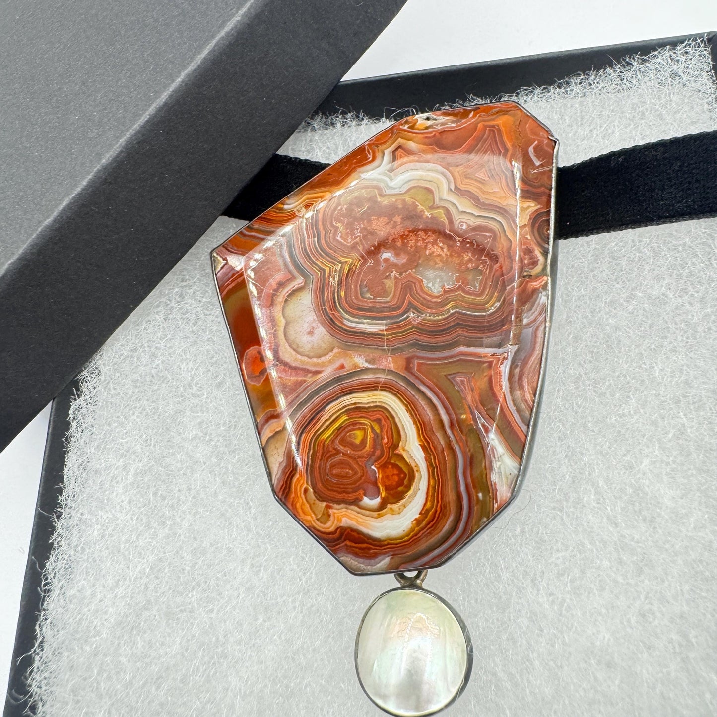 Vintage Red Agate 925 Sterling Silver Brooch Pin Pendant