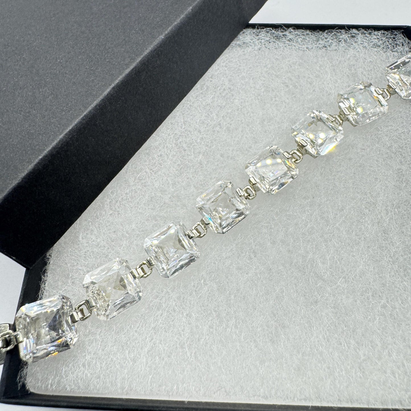 Vintage Cubic Zirconia Bracelet Sterling Silver Tennis