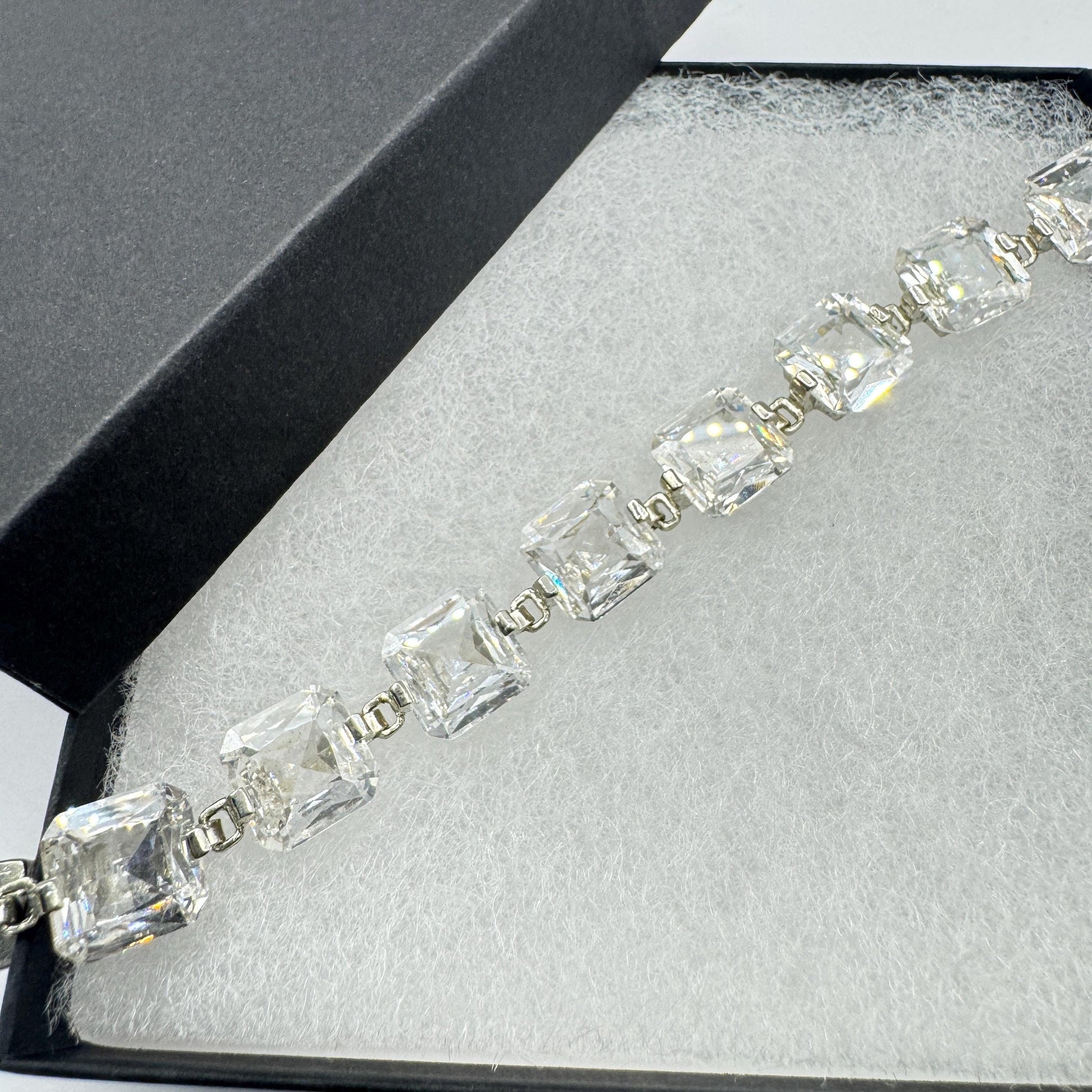 Vintage Cubic Zirconia Bracelet Sterling Silver Tennis