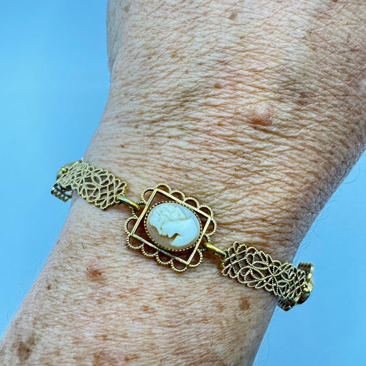 Vintage Cameo Bracelet Gold Filled