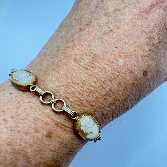 Vintage Cameo Bracelet Gold Filled