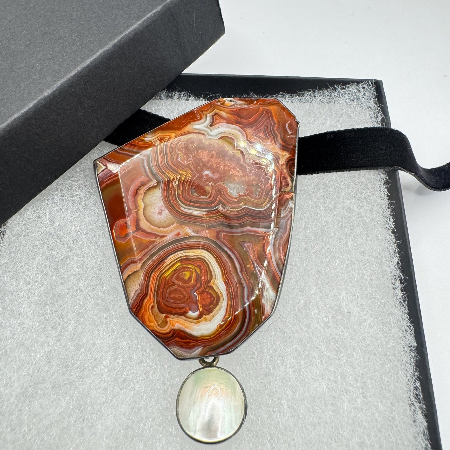 Vintage Red Agate 925 Sterling Silver Brooch Pin Pendant