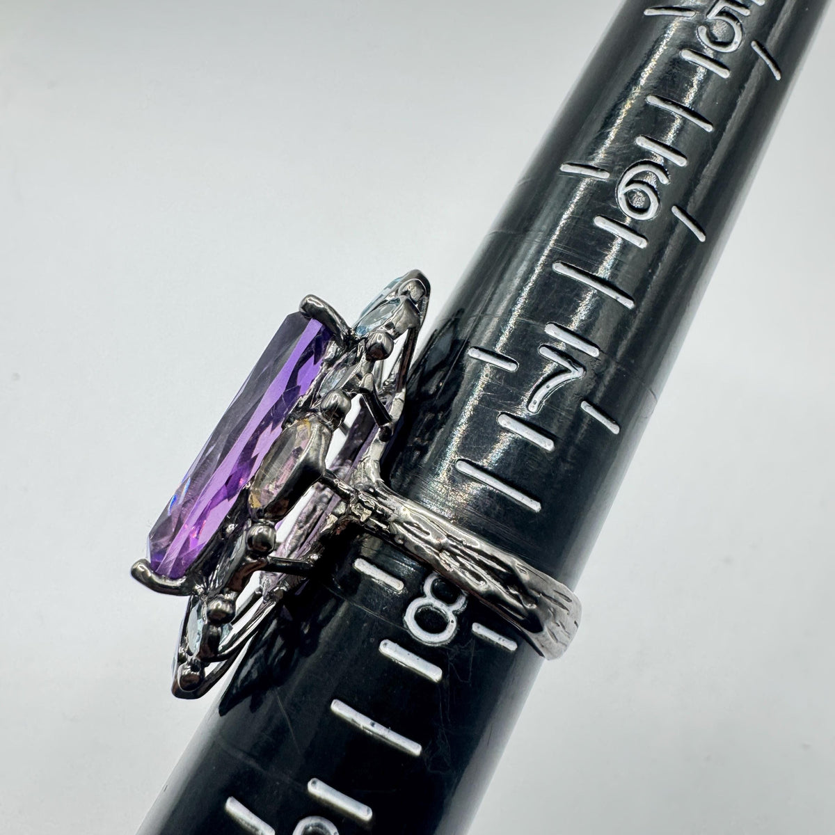 Vintage Handmade Deep Purple Genuine Amethyst Setting 925 Sterling Silver Gothic Ring