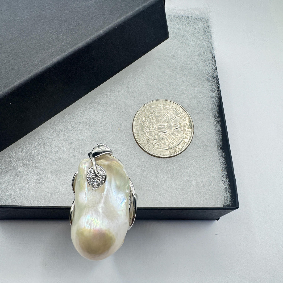 Vintage Biwa Pearl Ring 925 Sterling Silver Cocktail Statement Adjustable