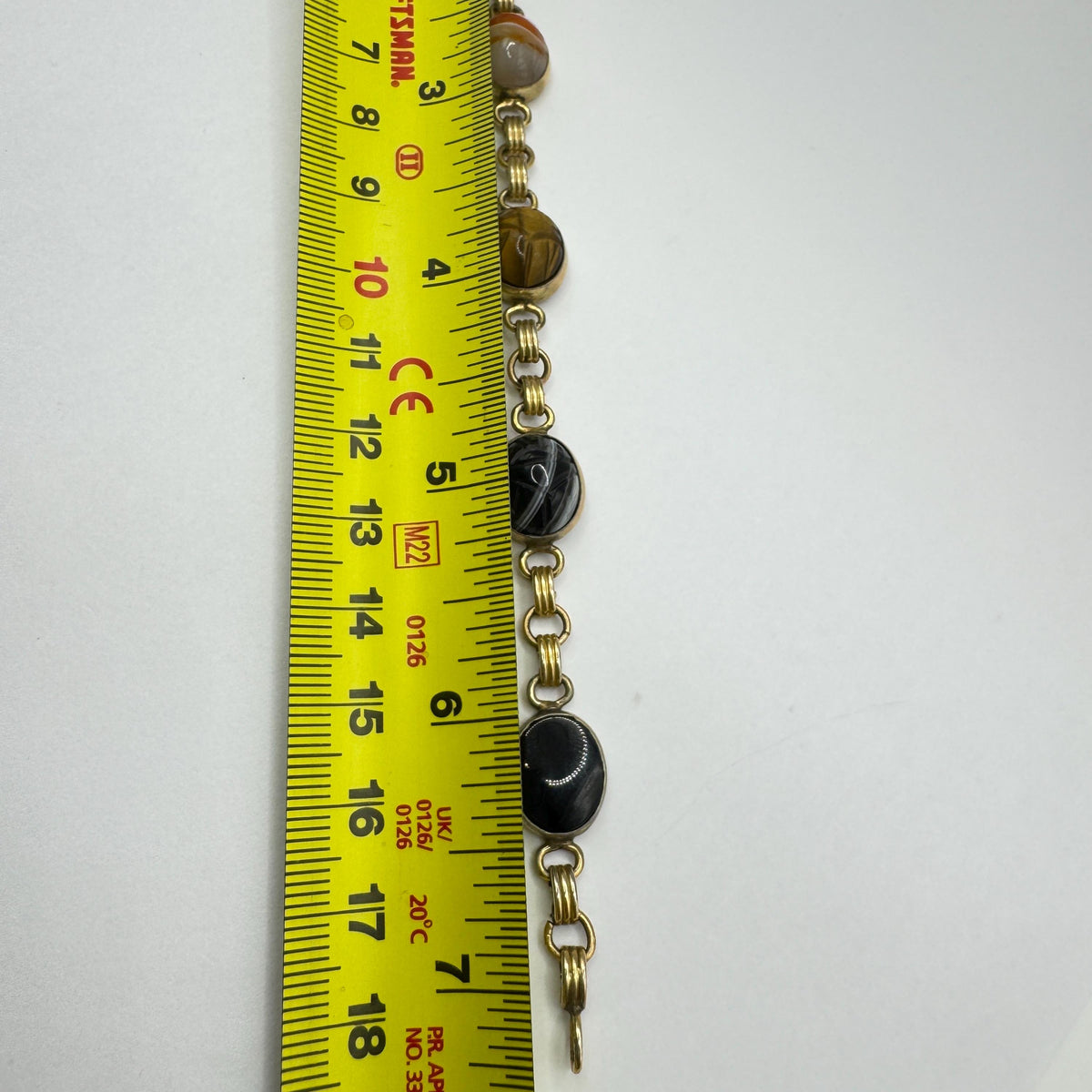 Vintage Scarab Bracelet Golden filled Carved Gemstones