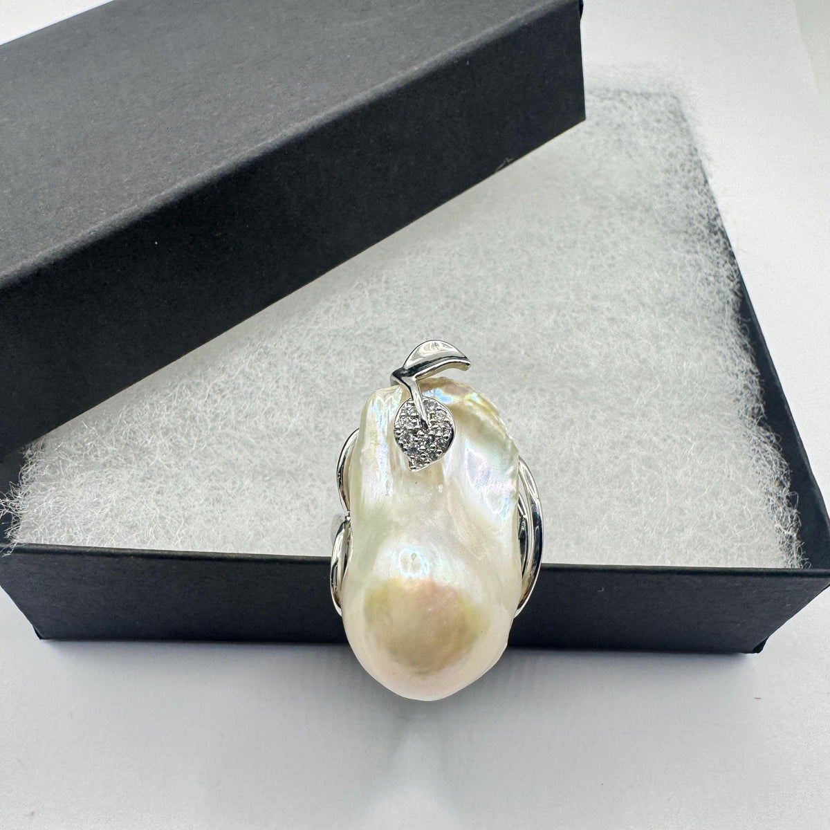 Vintage Biwa Pearl Ring 925 Sterling Silver Cocktail Statement Adjustable