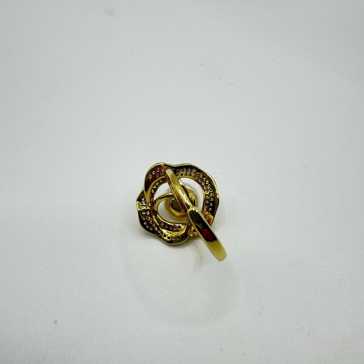 Vintage Biwa Pearl Ring Golden 925 Sterling Silver Cocktail Statement Adjustable