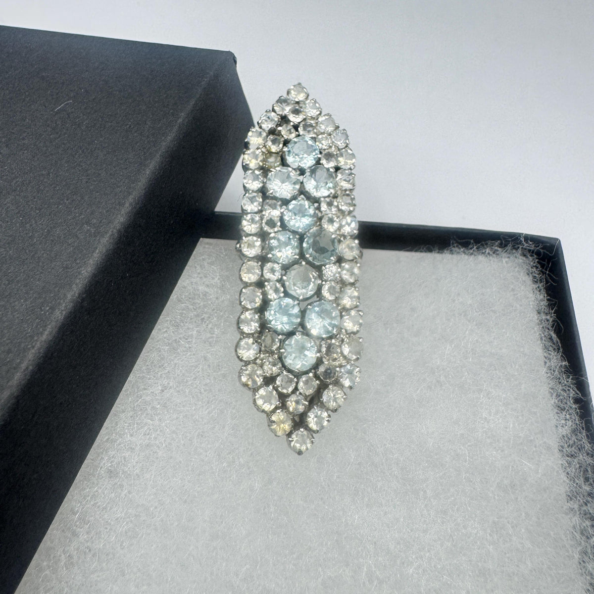Vintage Blue Aquamarine 925 Sterling Silver Large Statement Ring Size 7