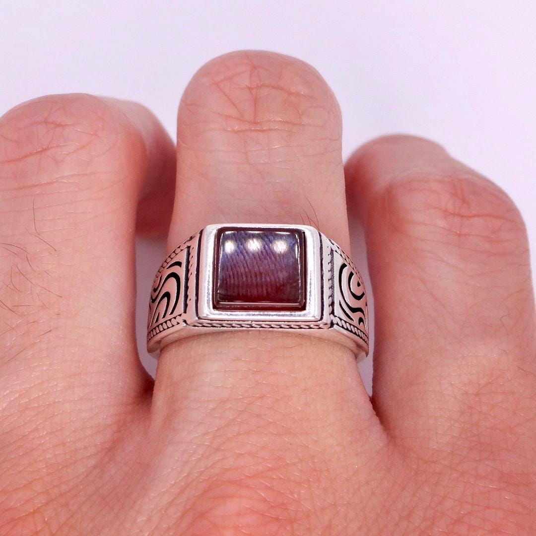 Vintage Carnelian Mens Ring 925 Sterling Silver