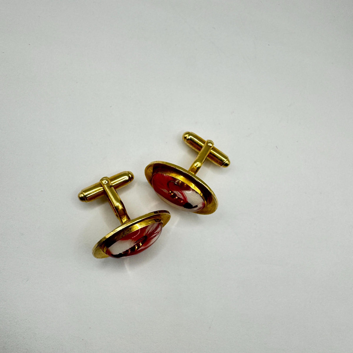 Vintage Fly Fishing Hooks Golden Filled Cuff Links