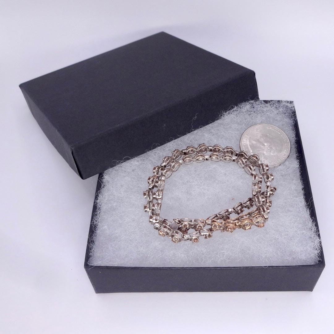 Vintage Champaign Diamond chain 14 inch Choker Chain 925 Sterling Silver necklace