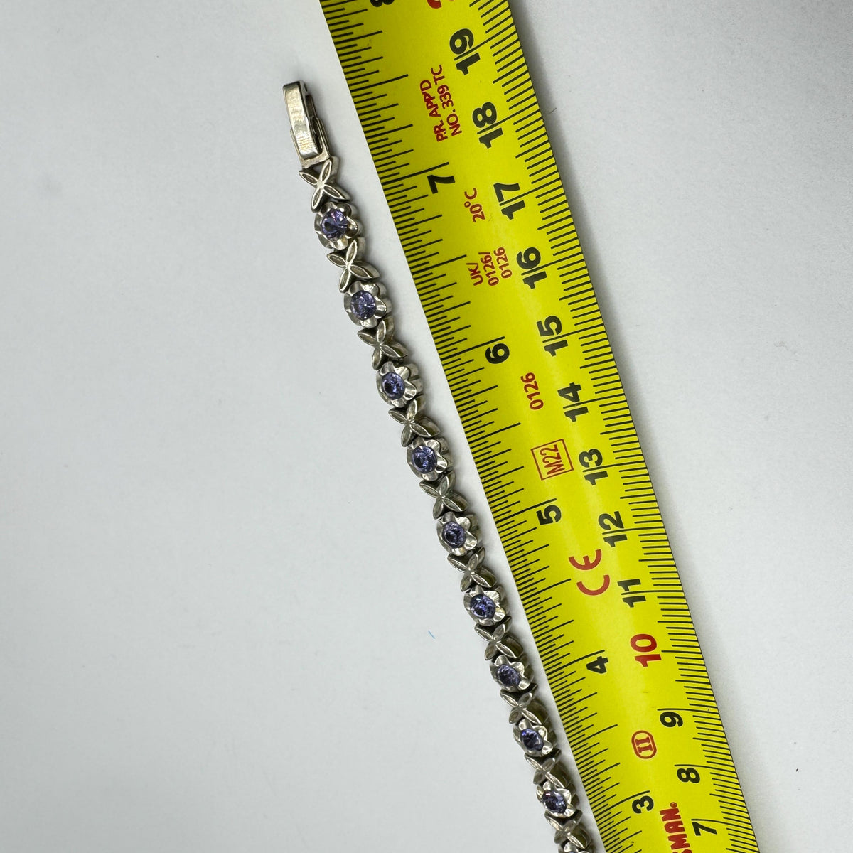 Vintage Purple Amethyst and Cubic Zirconia Bracelet 925 Sterling Silver