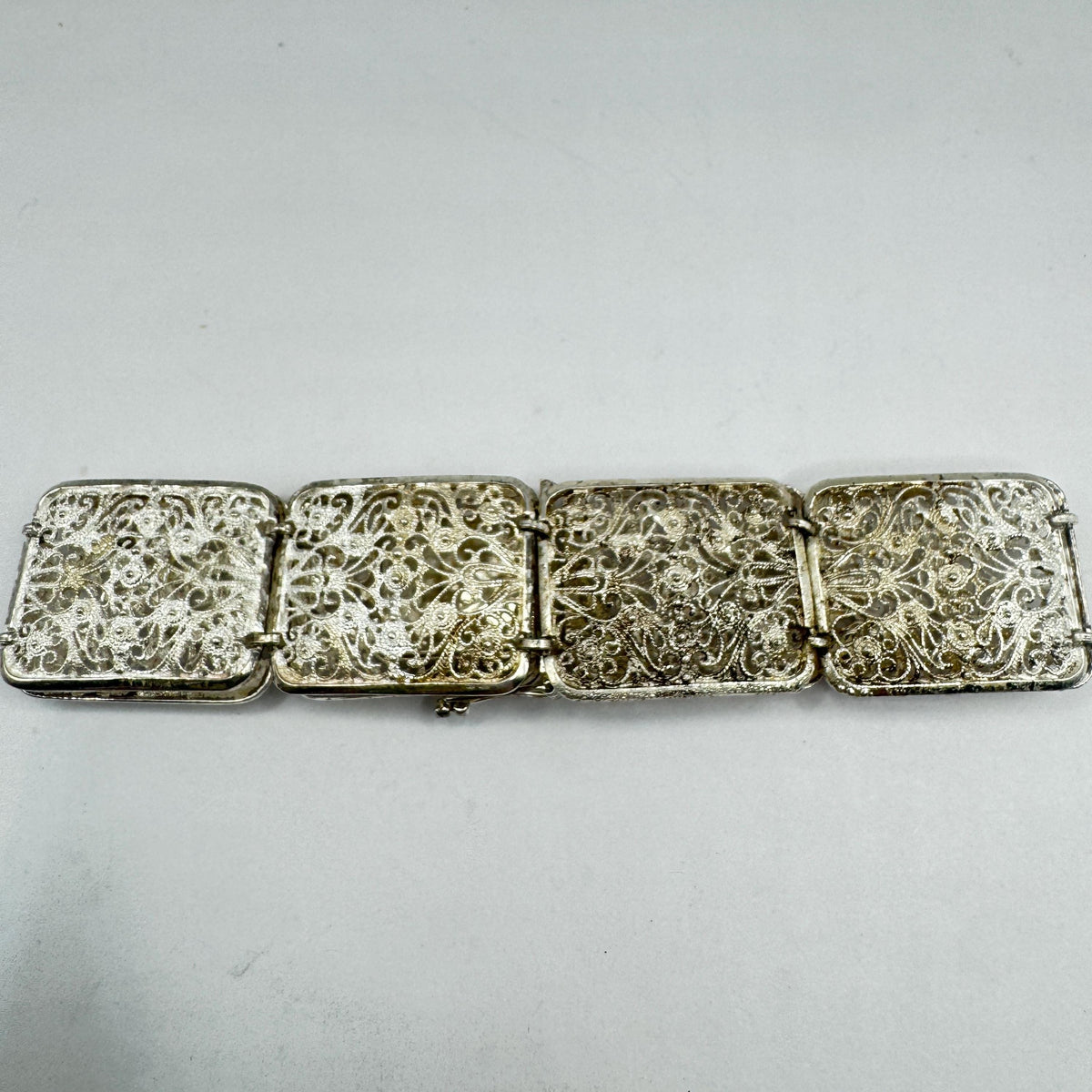 Vintage 925 Sterling Silver Filigree Bracelet