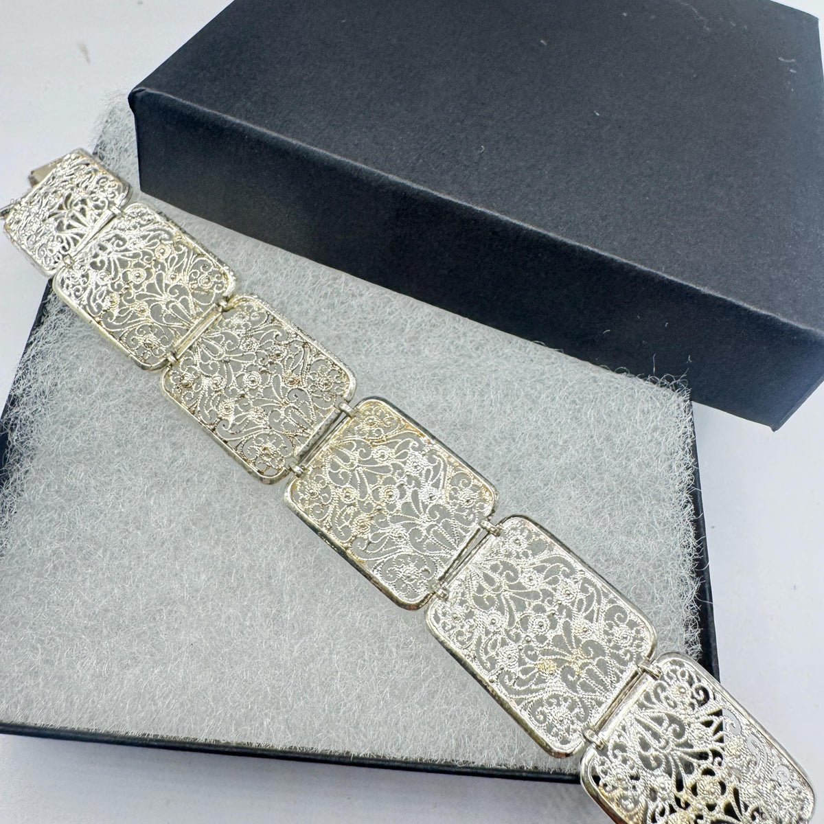 Vintage 925 Sterling Silver Filigree Bracelet