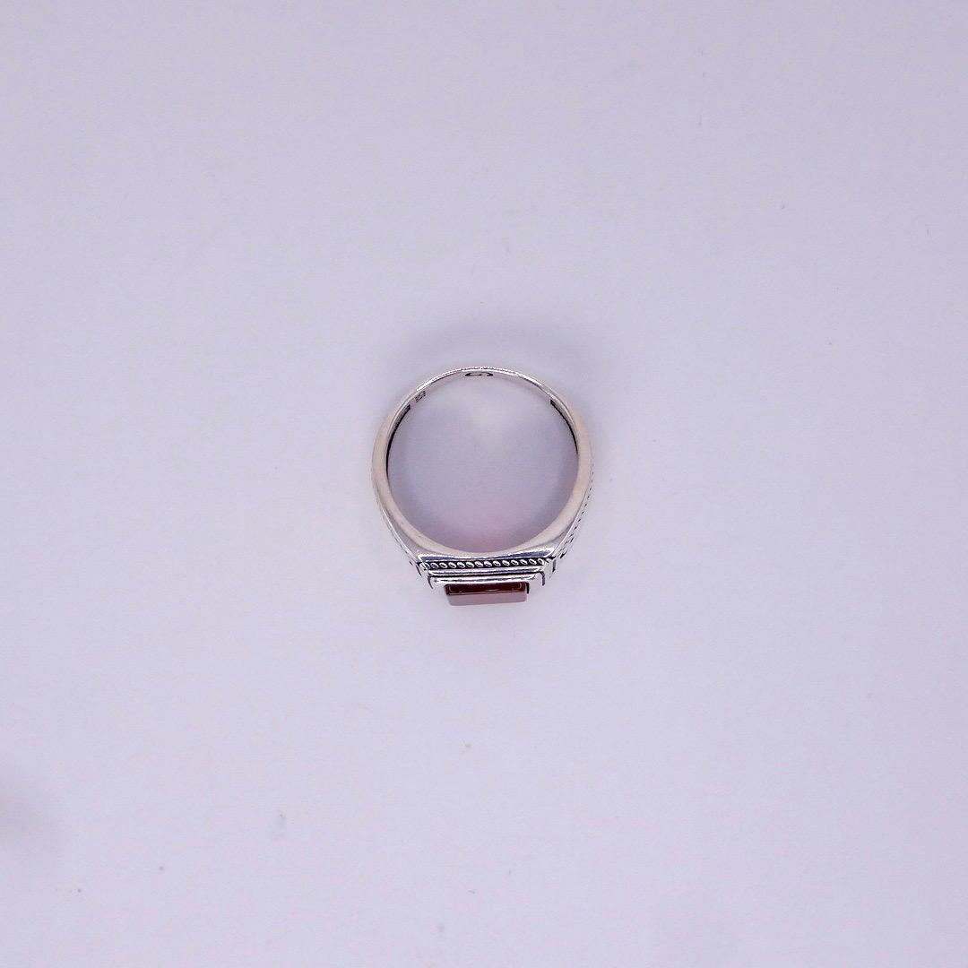 Vintage Carnelian Mens Ring 925 Sterling Silver