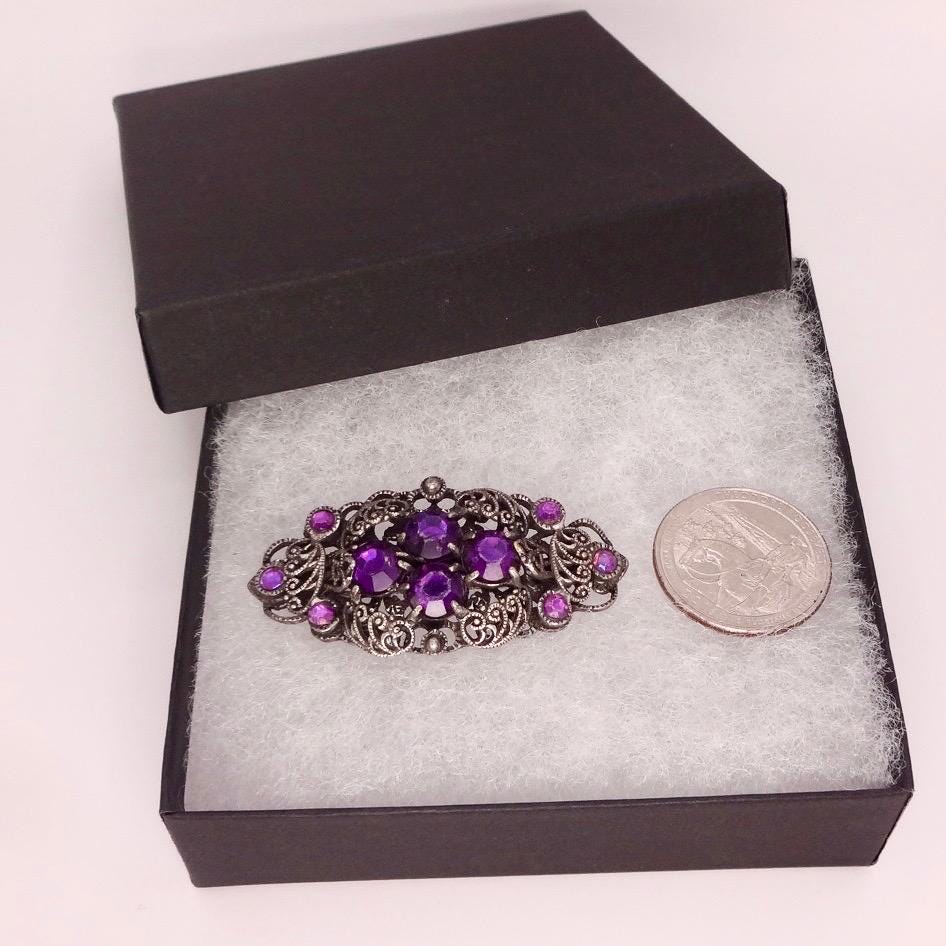 Vintage Garnet Pearl Enamel Austro Hungarian 925 Sterling Silver Brooch/Pendant