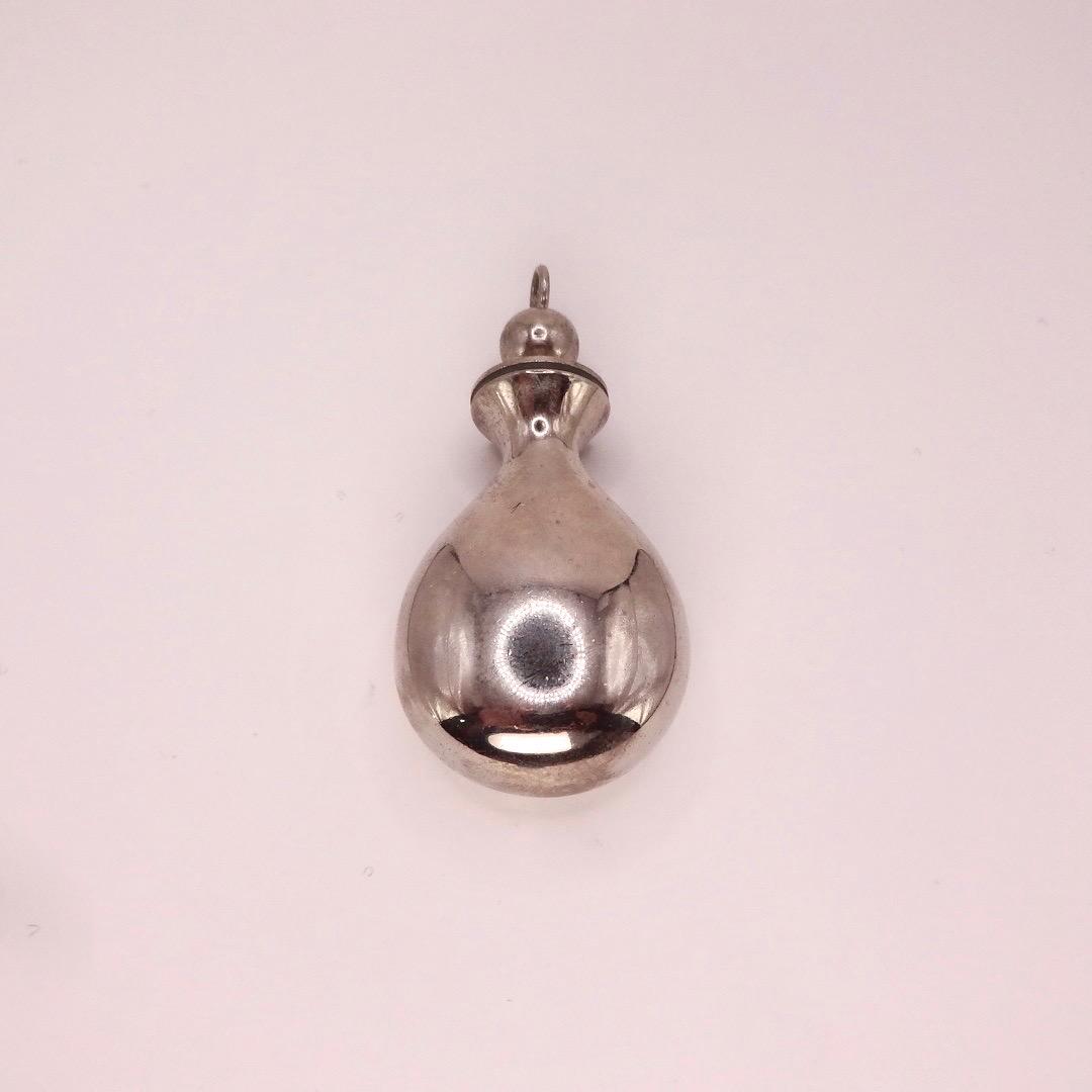 Vintage Perfume Oil Bottle 925 Sterling silver Pendant Necklace