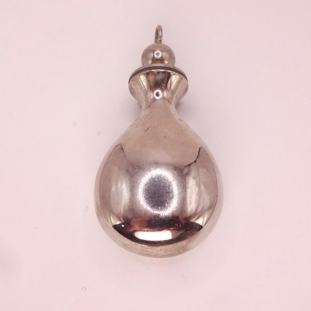 Vintage Perfume Oil Bottle 925 Sterling silver Pendant Necklace