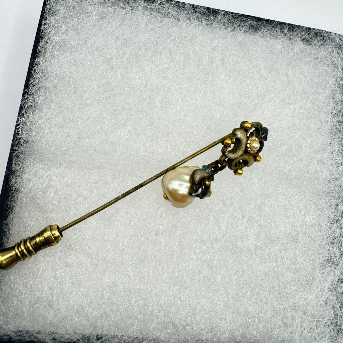 Vintage Austrio Hungarian inspired Bronze Brooch Stick Pin