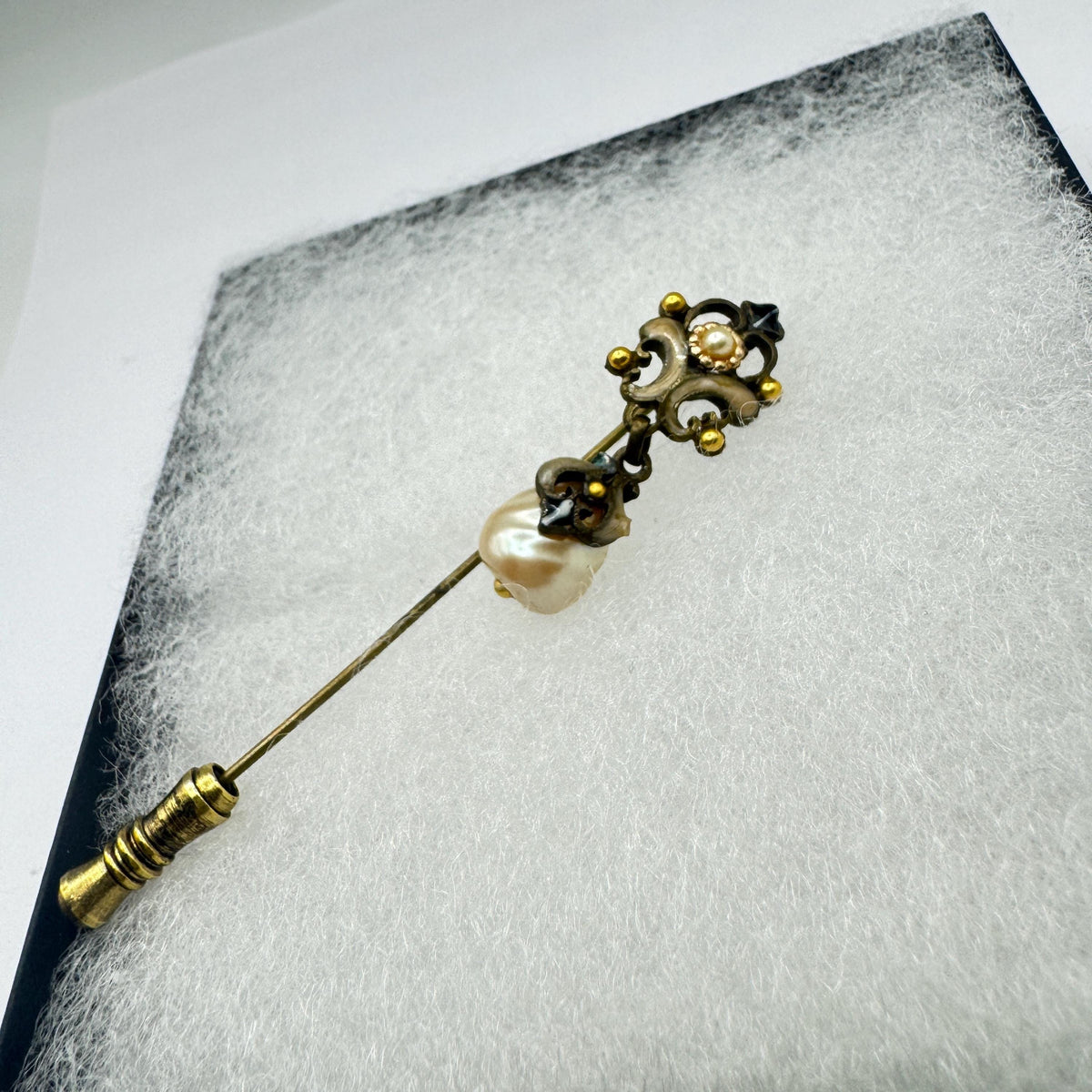 Vintage Austrio Hungarian inspired Bronze Brooch Stick Pin