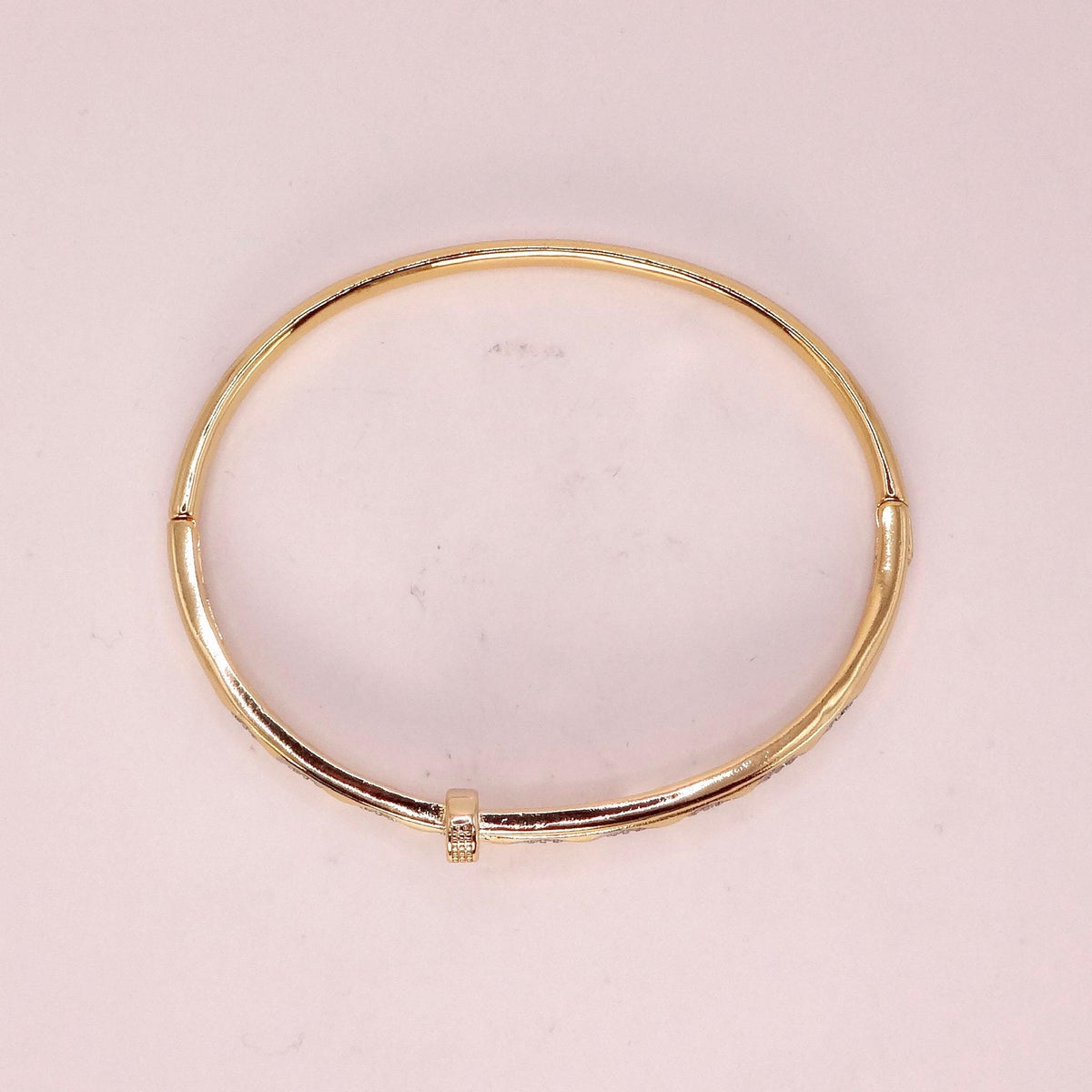 Vintage Snake Bangle Bracelet Gold filled Crystal detail