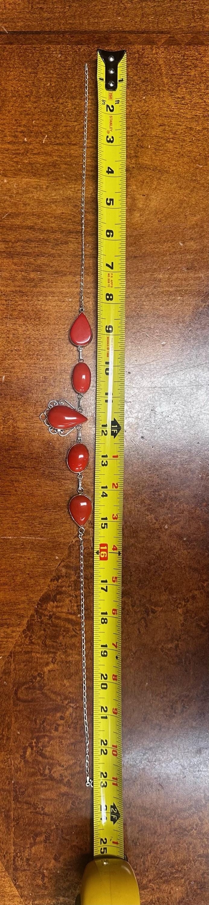 Vintage Boho Silver Red Choker Necklace Choker