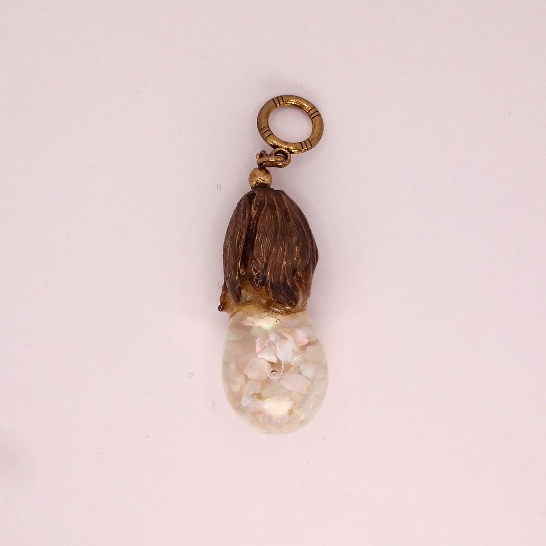 Vintage White Floating Opal Choker Pendant Necklace Black Choker