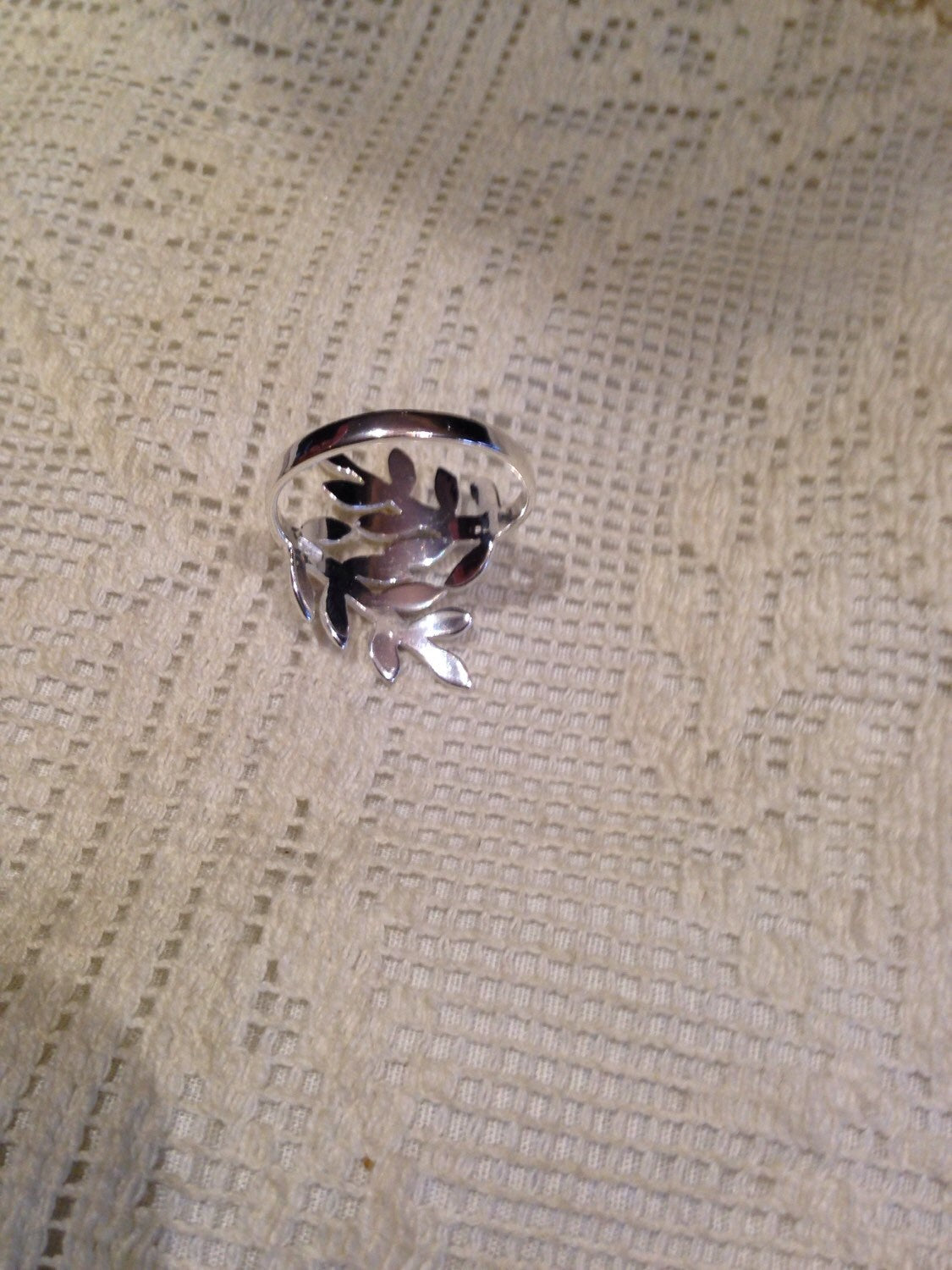 Vintage Sterling Silver Spoon Vine Wrap Around Ring