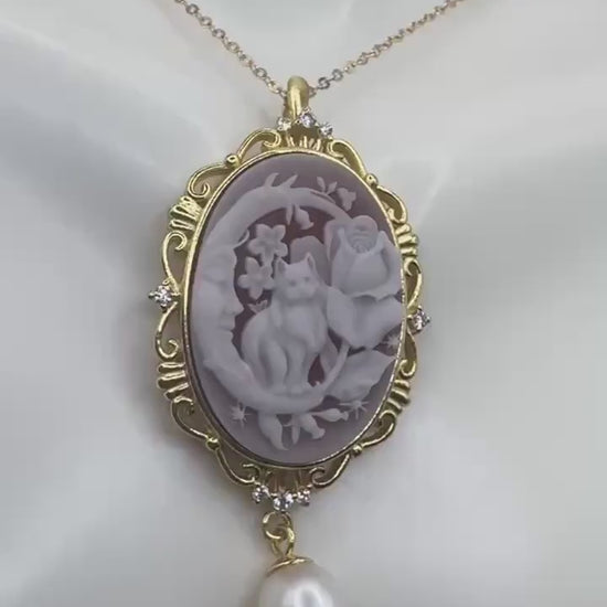 Vintage Red Onyx Cameo Golden 925 Sterling silver Necklace Choker
