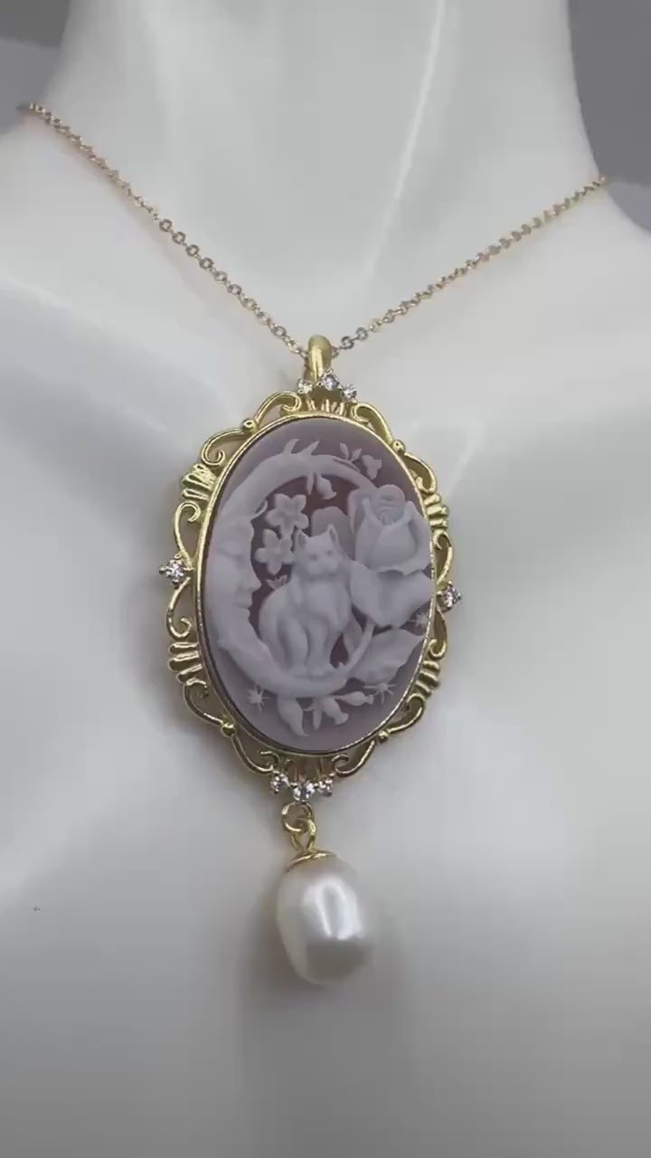 Vintage Red Onyx Cameo Golden 925 Sterling silver Necklace Choker