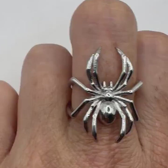 Vintage Gothic Spider Ring Silver stainless steel