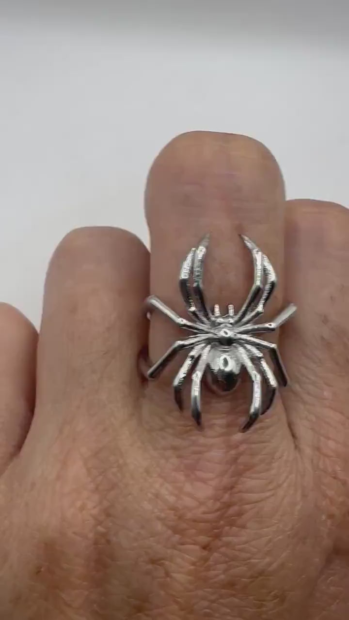 Vintage Gothic Spider Ring Silver stainless steel