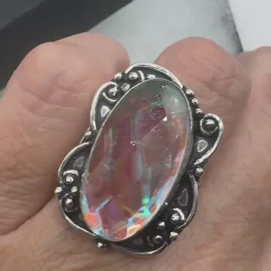 Vintage Opal Glass Ring