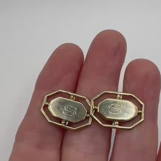 Vintage Golden S Cuff Links