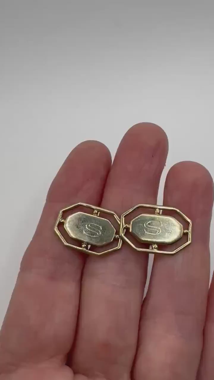 Vintage Golden S Cuff Links