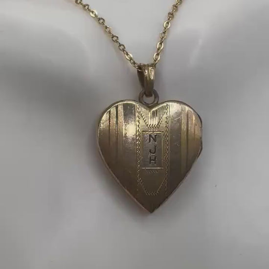 Vintage Heart Locket Choker Golden Filled Necklace